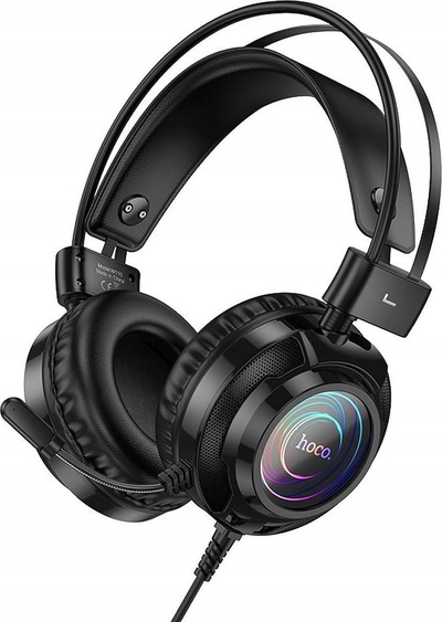Гејминг слушалки Hoco W110, USB A и 3.5 mm, микрофон, 2 m, црни