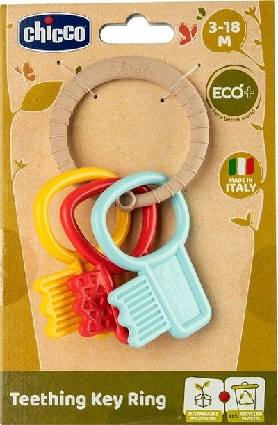 Lodër çelësash Chicco Eco+ Keychain, për foshnje 3m+, shumëngjyrëshe
