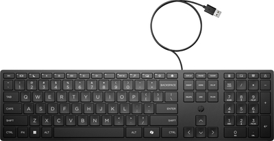 Tastierë HP 320K WD, me kabllo, layout gjerman DE, e zezë