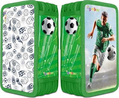 Kuti lapsash për shkollë GIMBOO Soccer, me 3 ndarje, me gjithë pajisjet, jeshile