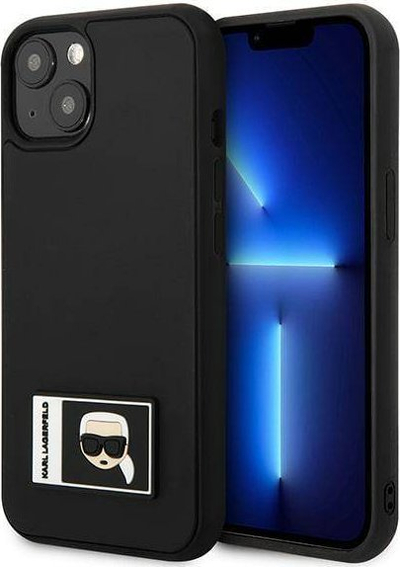 Futrollë telefoni Karl Lagerfeld Ikonik Patch për iPhone 13 6.1", hardcase, e zezë