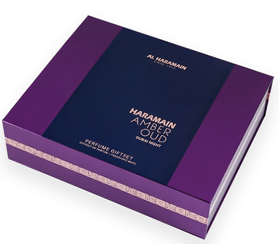 Set Al Haramain Amber Oud Dubai Night, EDP, 75 ml + EDP, 30 ml + sprej aromatik për trup, 250 ml