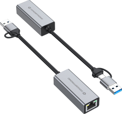Adapter rrjeti Conceptronic USB 3.2 Gen 1 në RJ45, 10/100/1000 Mbps, i zi