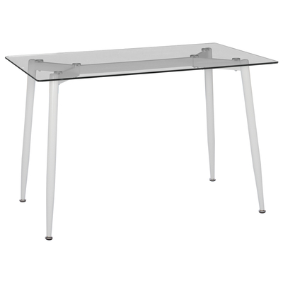 Tavolinë kuzhine Idealla HM8498.03, metal dhe xham, 120x70x75 cm, e bardhë mat