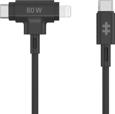 Kabllo Hybrid USB C Targus, 60W, silikoni, gri