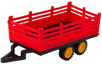 Lodër traktor me telekomandë Lean Toys RC Farm Tractor With Trailer, me rimorkio, për fëmijë 3+, i kuq