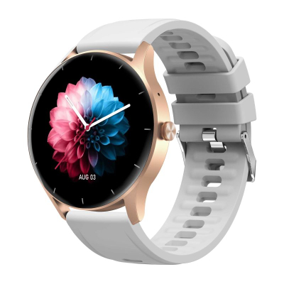 Smartwatch Gravity GT2 5, ekran 1.28" IPS, IP67, rozë gold me rrip gri