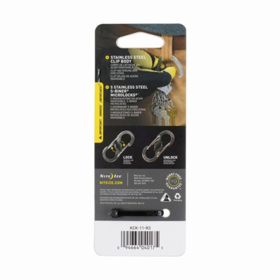 Varëse çelsash Nite Ize SlideLock KCK-11-R3, çelik inoksi, me 5 karabina MicroLock, ngjyrë argjendi