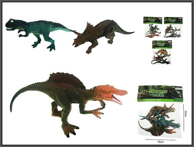 Lodër set dinosaurësh pa firmë, 6 kukulla, 15-18 cm, shumëngjyrësh