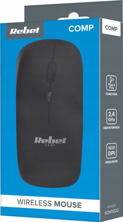 Mашина без жица Rebel WM210, 2.4GHz, 3 нивоа DPI, црна