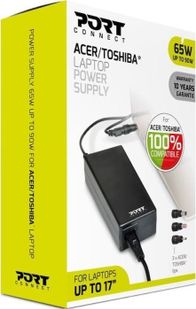 Karikues laptopi Port Designs ACTO 900093, 65W, për Acer Toshiba, i zi