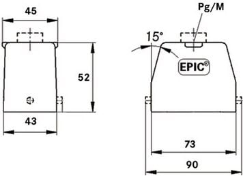 Strehë lidhëse industriale LAPP EPIC H-B 10 TG-RO 16, PG16, IP65, gri