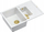Lavabo kuzhine Quadron GraniteQ Morgan 156, 1.5 kupa, sifon Push To Open, e bardhë snow white me elemente ari