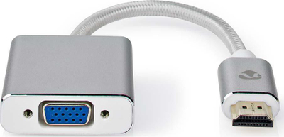 Adapter HDMI në VGA Nedis, 1080p, dalje audio 3.5mm, argjendtë