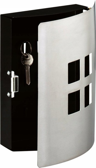 Kuti çelësash Zeller 4 Squares, çelik inox, montim muri, argjendtë