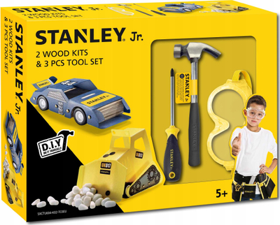 Set lodrash Stanley Jr. U004-K02-T03-SY, 2 makina druri, 3 vegla pune, verdhë