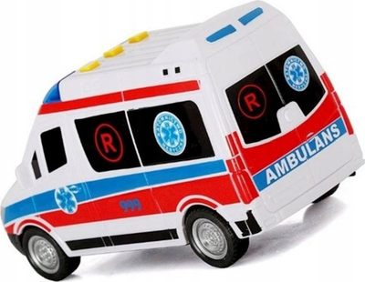 Lodër makinë ambulance, 20 cm, plastike, me drita edhe zëra