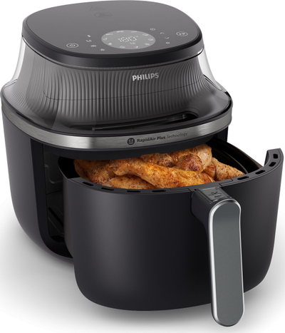 Fritezë me ajër Philips NA331/00, teknologji RapidAir Plus, dritare vëzhgimi, e zezë
