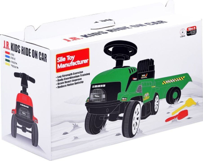Traktor lodër ride on Jokomisiada ZA3746, me rimorkio, me melodi, i kaltër