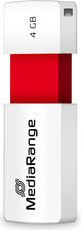 USB Flash MediaRange MR970, 4GB, USB 2.0, e kuqe me të bardhë
