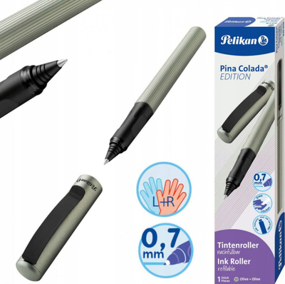 Stilolaps roller Pelikan Pina Colada Edition, 0.7mm, bojë blu, olive metalik