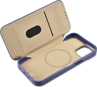 Kuti mbrojtëse iCarer CE Premium Leather Folio, për iPhone 14 Plus, MagSafe, lejla e çelët