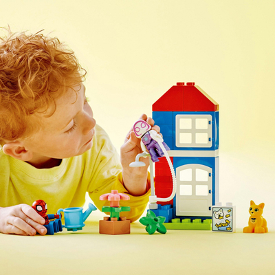 Lodër ndërtimi Lego Duplo Marvel Shpia e Spider-Man 10995, set me figura, për kalamaj 2+
