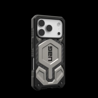 Mbajtëse telefoni UAG Monarch Pro për iPhone 17 Pro, Kevlar, MagSafe, gri me të zezë