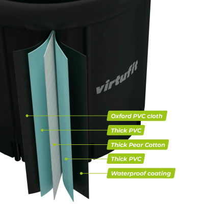 Vaskë akulli VirtuFit Ice Bath XXL, 375L, me aksesorë, antracit