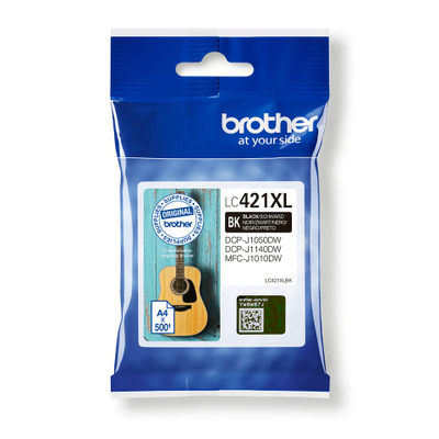 Kartë boje Brother LC421XL BK, origjinale, 500 faqe, e zezë