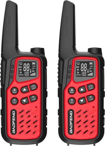 Radiolidhje Baofeng BF-25E, PMR me rreze të gjatë, set 2 copë, e kuqe