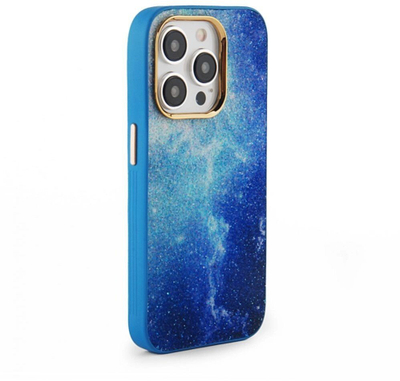 Këllëf i pasmë iLike për iPhone 15 Pro, Print Desire Diamonds, i kaltër