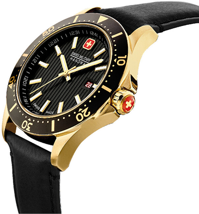 Orë për meshkuj Swiss Military Hanowa Flagship, e zezë