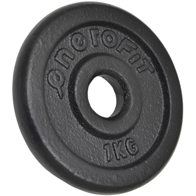 Diskë peshe Sportop gize, 1 kg, vrimë 26 mm, e zezë