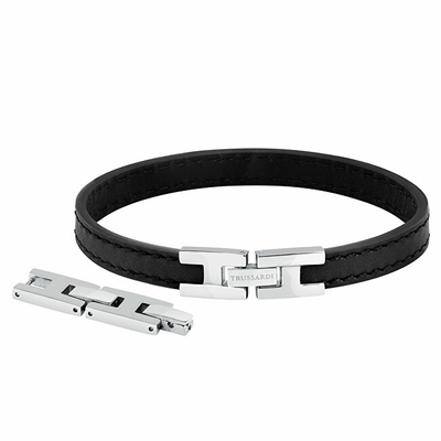 Byzylyk për meshkuj Trussardi T-Leather TJAXV20, i zi