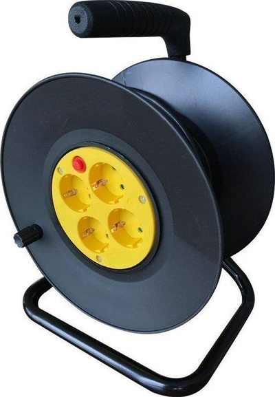 Bobinë kablli V-TAC VT-6003, 25m, 4 dalje, e zezë