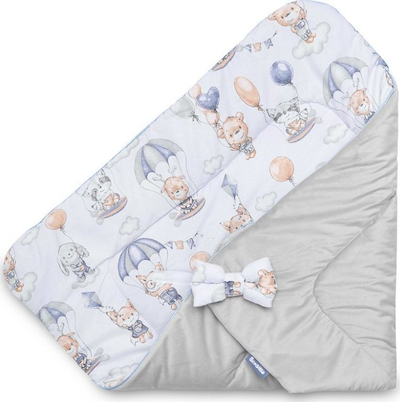 Mbështjellëse kadife për bebe Sensillo Velvet Flock In The Clouds, 75x75 cm, gri