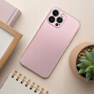 Futrollë FORCELL Metallic për iPhone 7 8 SE, e hollë, rozë metalike