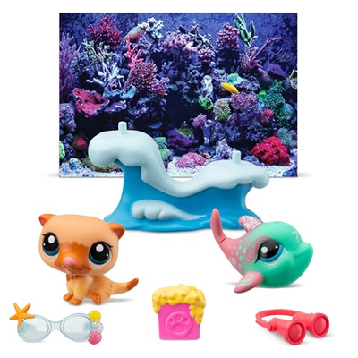 Set lodrash Littlest Pet Shop Petfluencer Pairs Series 1, 2 figura me aksesore, shumëngjyrësh