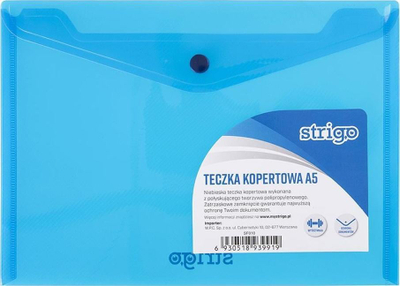 Dosje zarf Strigo SF010, A5, plastike PP, blu