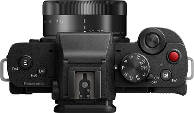 Aparat fotografik mirrorless Panasonic Lumix G100, 20.3MP, 4K, me dy objektiva 12-32mm dhe 35-100mm, i zi