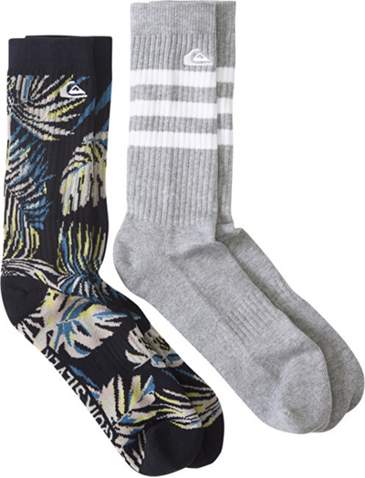 Сет чорапи Quiksilver Wild, црни/сиви, 2 пара