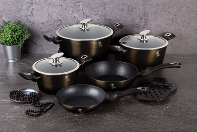 Set i tenxhereve Berlinger Haus 13 BH-6615, e zezë me shkëlqim