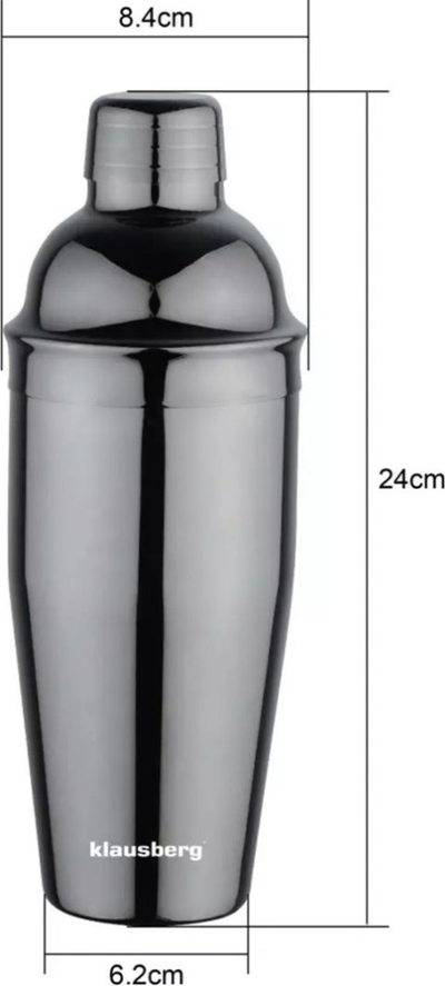 Shaker për kokte KLAUSBERG, 750 ml, çelik inox, ngjyrë grafit