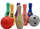 Lojë bowling sensorike Woopie Baby, 8 copë, plastike e butë, shumëngjyrëshe