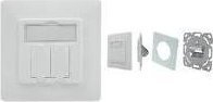 Prizë muri rrjeti Digitus Assmann DN-93617, 2 porta Keystone, e bardhë