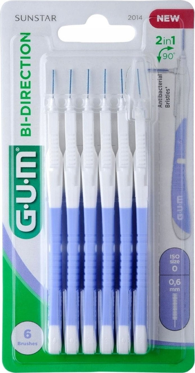 Furça ndërdhëmbore Gum Bidirectional, 0.6mm, set me 6 copë