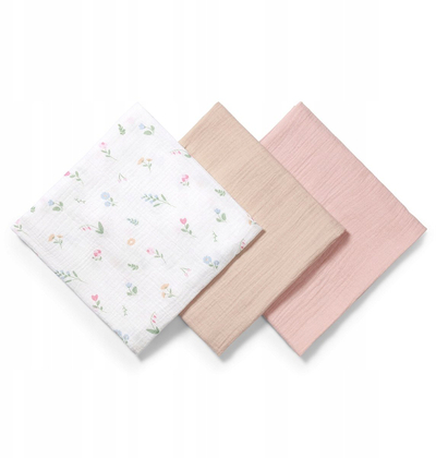 Pelena muslini Babyono Crinkled 828/01, set 3 copë, super të buta, ngjyrë krem