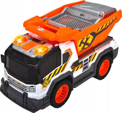 Kamion ndërtimi Dickie Toys City Heroes, 30 cm, me dritë edhe me zë, i verdhë