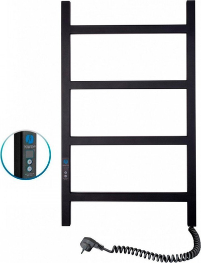 Radiator elektrik peshqirësh Navin Nordic, 500×800 mm, me komandë digjitale, i zi